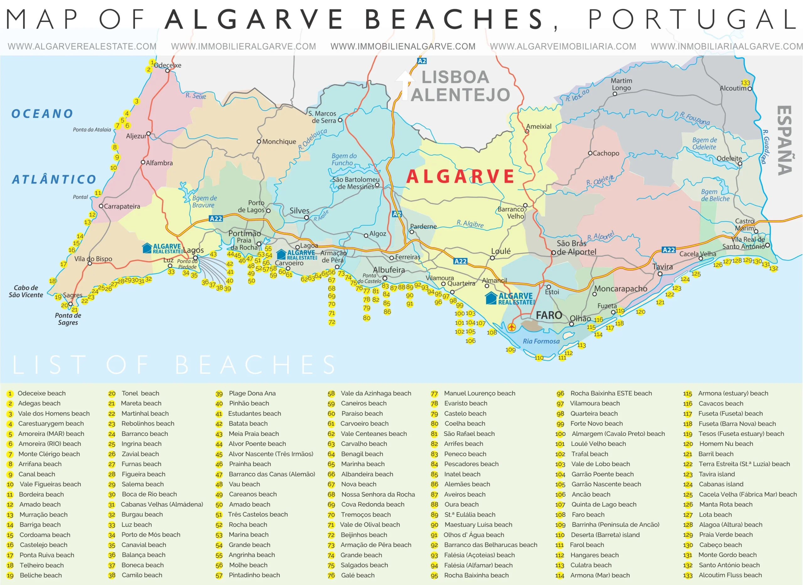 Algarve Beach map