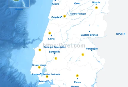 Mapa domów na sprzedaż w Portugalii